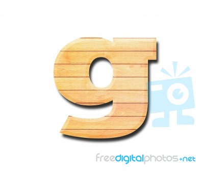 Wooden Alphabet Letter With Drop Shadow On White Background, G Stock Photo