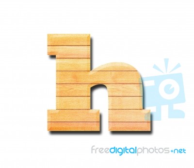 Wooden Alphabet Letter With Drop Shadow On White Background, H Stock Photo