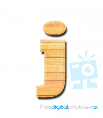 Wooden Alphabet Letter With Drop Shadow On White Background, J Stock Photo