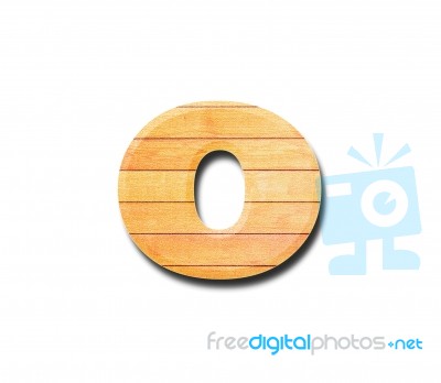 Wooden Alphabet Letter With Drop Shadow On White Background, O Stock Photo