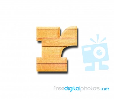 Wooden Alphabet Letter With Drop Shadow On White Background, R Stock Photo