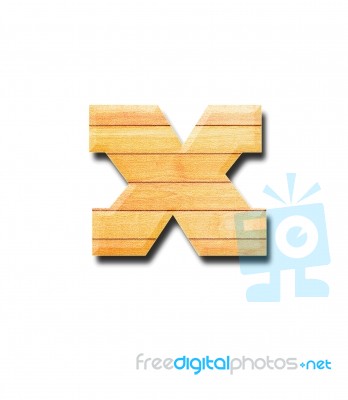 Wooden Alphabet Letter With Drop Shadow On White Background, X Stock Photo