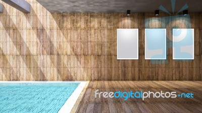 Wooden And Pool Stock Photo