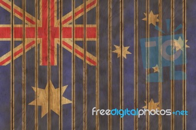 Wooden Australian Flag Stock Image