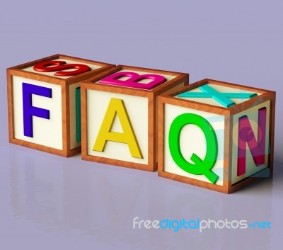 Wooden Block With Faq Text Stock Image