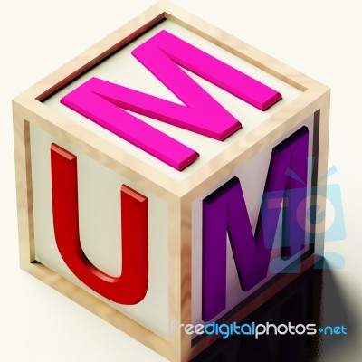 Wooden Block With Mum Text Stock Image