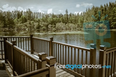 Wooden Bridge Stock Photo