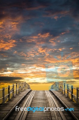 Wooden Bridge Stock Photo