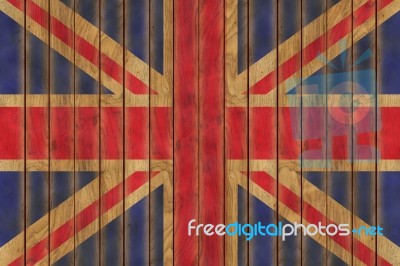 Wooden British Flag Stock Image