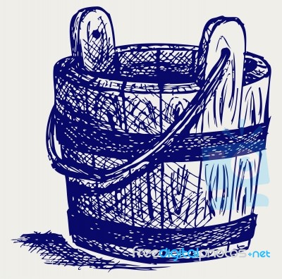 Wooden Bucket Stock Image