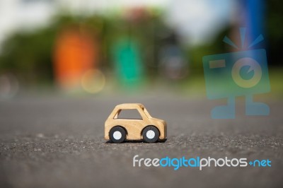 Wooden Car Model Stock Photo