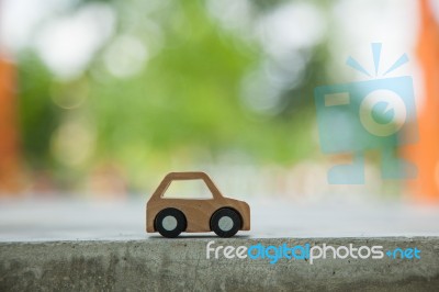 Wooden Car Model Stock Photo