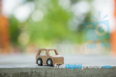 Wooden Car Model Stock Photo