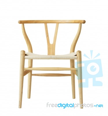 Wooden Chair Isolated On White Background Stock Photo