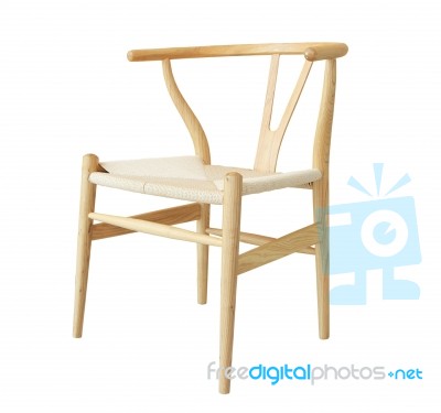 Wooden Chair Isolated On White Background Stock Photo