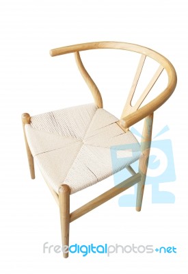 Wooden Chair Isolated On White Background Stock Photo