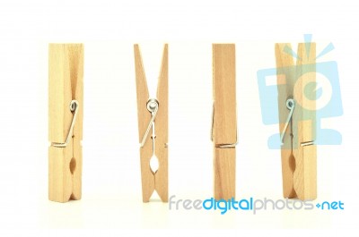 Wooden Clothes Pegs Stock Photo