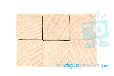 Wooden Cubes On White Background Stock Photo