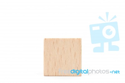 Wooden Cubes On White Background Stock Photo