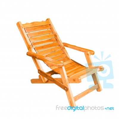 Wooden Deck Chair In Retro Style Stock Photo