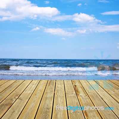 Wooden Deck Floor And Stock Photo