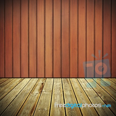 Wooden Deck Floor And Wall Stock Photo