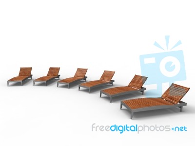 Wooden Deckchair Stock Image