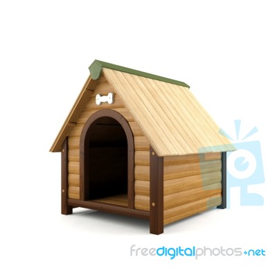 Wooden Dog House Stock Image