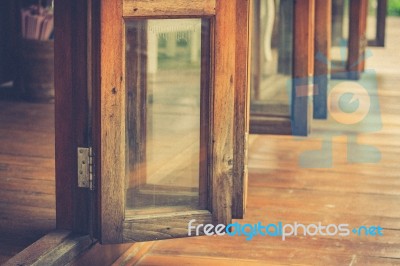 Wooden Doors Frame Stock Photo