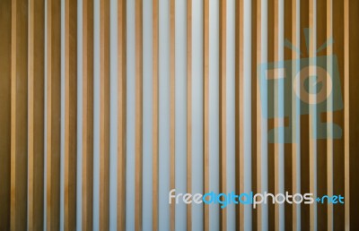 Wooden Fin Facade Background Stock Photo