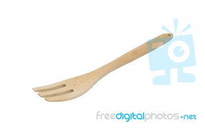 Wooden Fork Cooking Isolated White Background Stock Photo