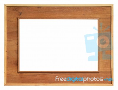 Wooden Frame Isolated On White Background Stock Photo