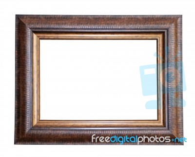 Wooden Frame Isolated On White Background Stock Photo