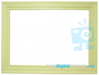 Wooden Frame Isolated On White Background Stock Photo