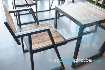 Wooden Furniture In Industrial Style Stock Photo