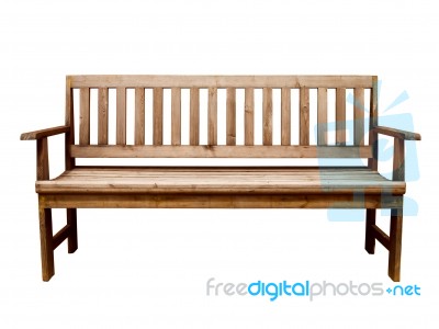 Wooden Garden Bench Stock Photo