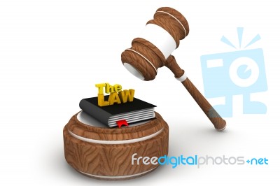 Wooden Gavel And Law Book Stock Image