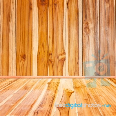 Wooden Interior Background Of Floor And Wall Stock Photo