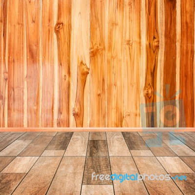 Wooden Interior Background Of Floor And Wall Stock Photo