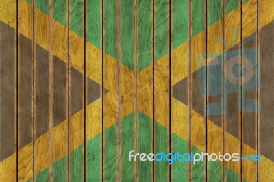 Wooden Jamaican Flag Stock Image