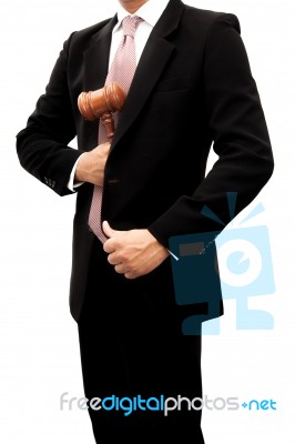 Wooden Justice Stock Photo