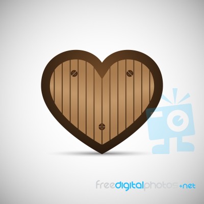  Wooden Love Heart Stock Image