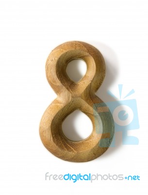 Wooden Numeric 8 Stock Photo