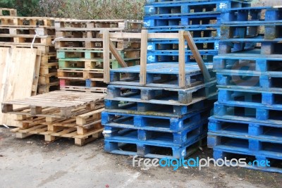 Wooden Pallets Stock Photo