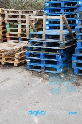 Wooden Pallets Stock Photo