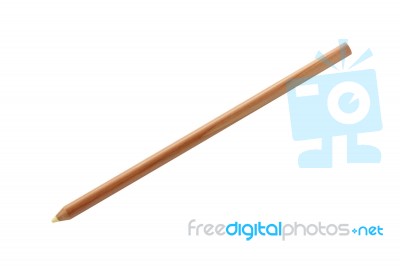 Wooden Pencil On White Background Stock Photo