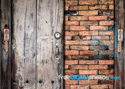 Wooden Plank On The Wall Background Stock Photo