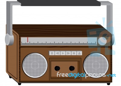 Wooden Radio Stock Image