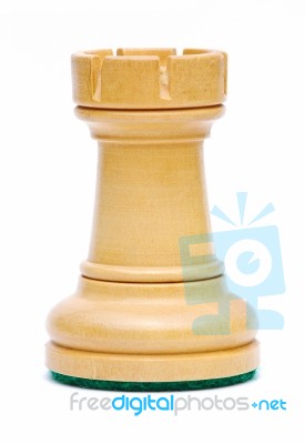 Wooden Rook Chess Stock Photo