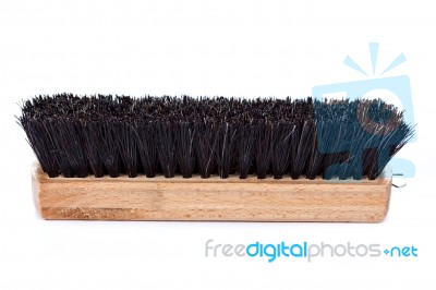 Wooden Shoe Brush Stock Photo